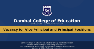 Read more about the article ADVERT FOR APPOINTMENT OF PRINCIPAL   DAMBAI COLLEGE OF EDUCATION
